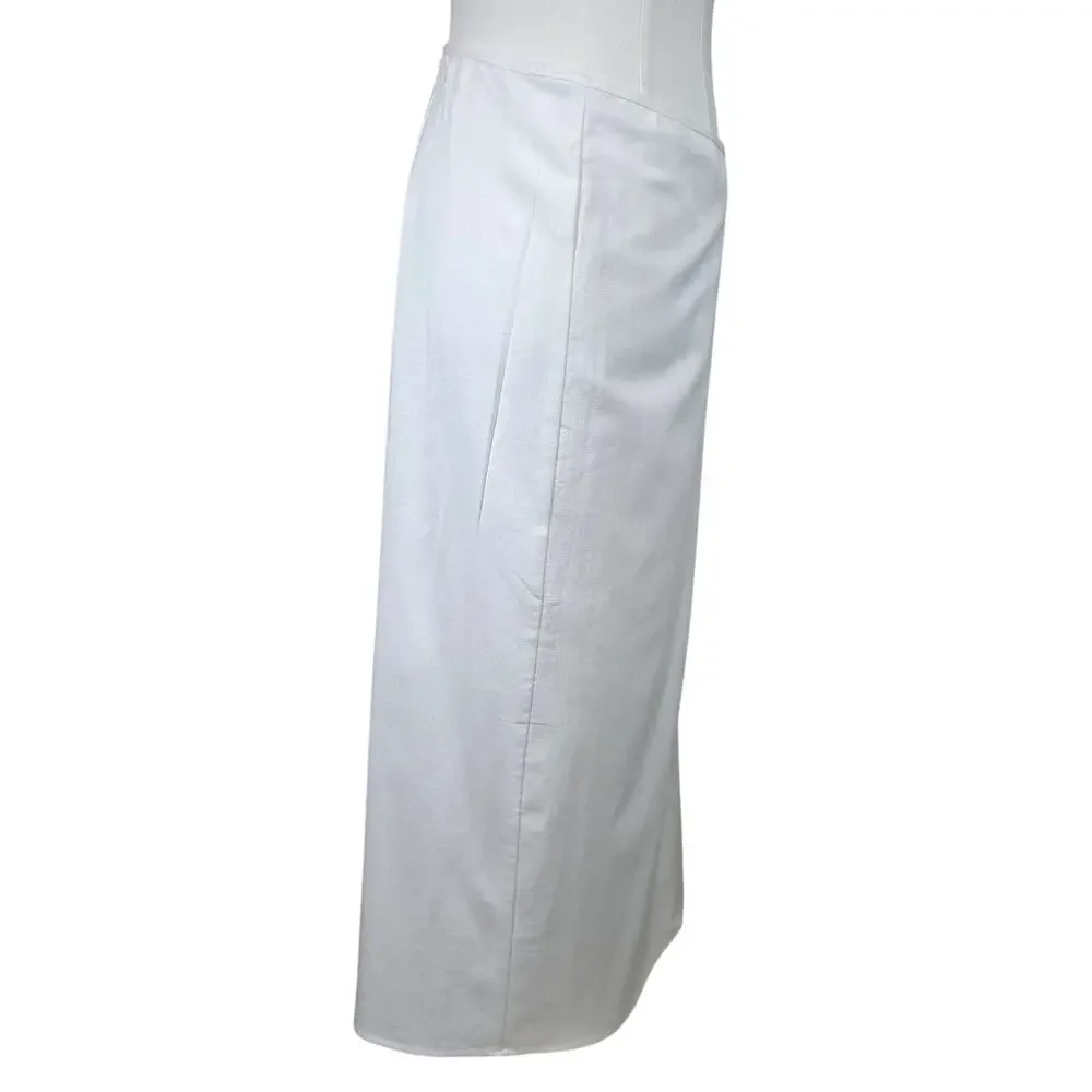 NWT L Ivory Midi Pencil Wrap Lined Skirt w/Side‎ Tie by Future Collective